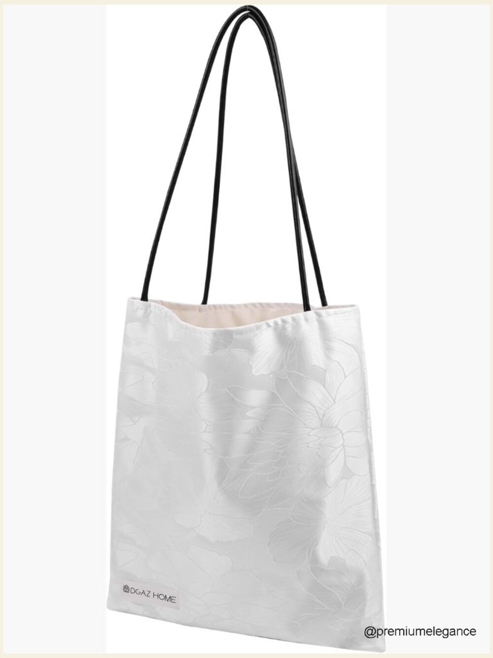Jacquard Tote Bag with Zipper Inner Pocket Handmade Hobo